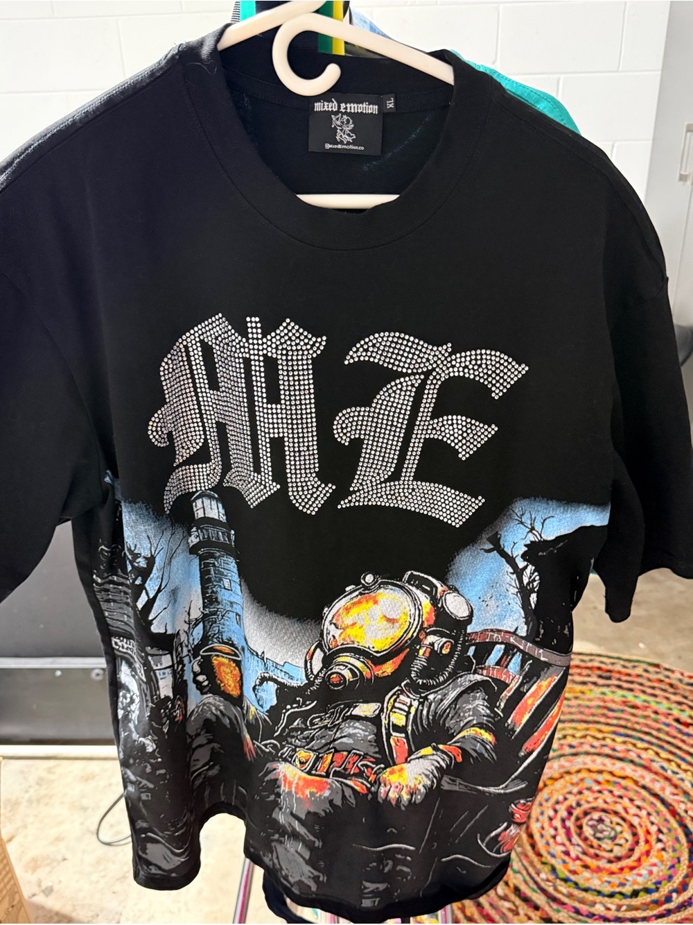 Black Graphic Tee Mixed Emotions